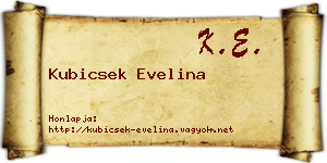 Kubicsek Evelina névjegykártya